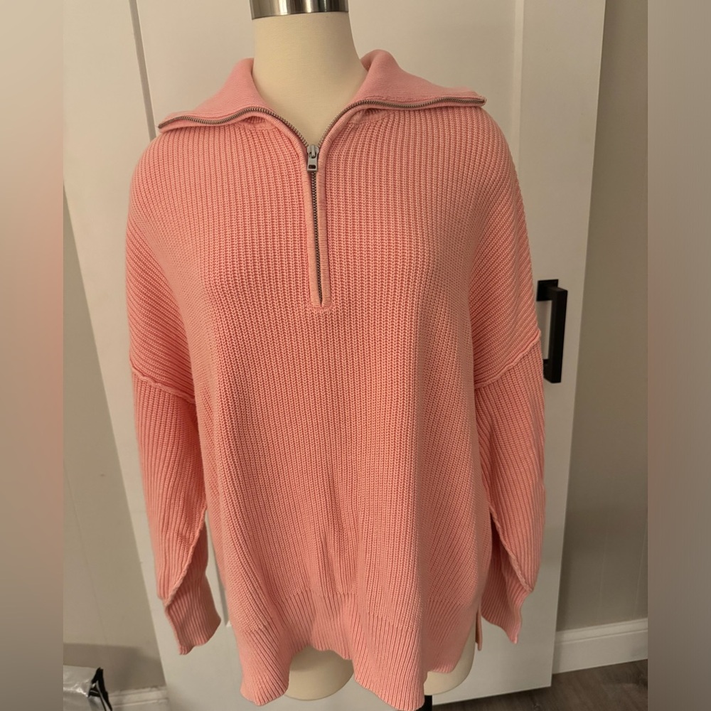 Pink Aerie Beyond Quarter Zip Sweater
